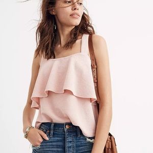 Madewell Pink Tiered Tank Top Size S